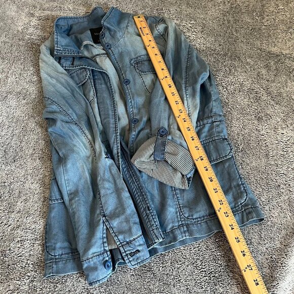 LOve Tree Womens Utility Jacket Small Blue Chambray 100% Tencel Western‎ 16660 - Picture 9 of 11